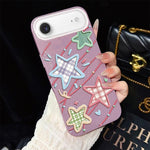 Custodia per telefono ibrida in PC e TPU con glitter e motivo a stelle IMD, For iPhone 17e / 16e, For iPhone 17 Pro Max, For iPhone 17 Pro, For iPhone 17, For iPhone Air, For iPhone 16 Pro Max