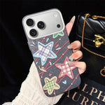 Custodia per telefono ibrida in PC e TPU con glitter e motivo a stelle IMD, For iPhone 17e / 16e, For iPhone 17 Pro Max, For iPhone 17 Pro, For iPhone 17, For iPhone Air, For iPhone 16 Pro Max