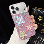 Custodia per telefono ibrida in PC e TPU con glitter e motivo a stelle IMD, For iPhone 17e / 16e, For iPhone 17 Pro Max, For iPhone 17 Pro, For iPhone 17, For iPhone Air, For iPhone 16 Pro Max
