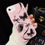 Custodia per telefono ibrida in PC e TPU con motivo a farfalle vorticose e glitter IMD., For iPhone 8 Plus / 7 Plus, For iPhone 6 Plus / 6s Plus, For iPhone 6 / 6s