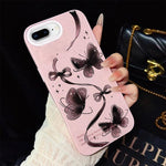 Custodia per telefono ibrida in PC e TPU con motivo a farfalle vorticose e glitter IMD., For iPhone 8 Plus / 7 Plus, For iPhone 6 Plus / 6s Plus, For iPhone 6 / 6s