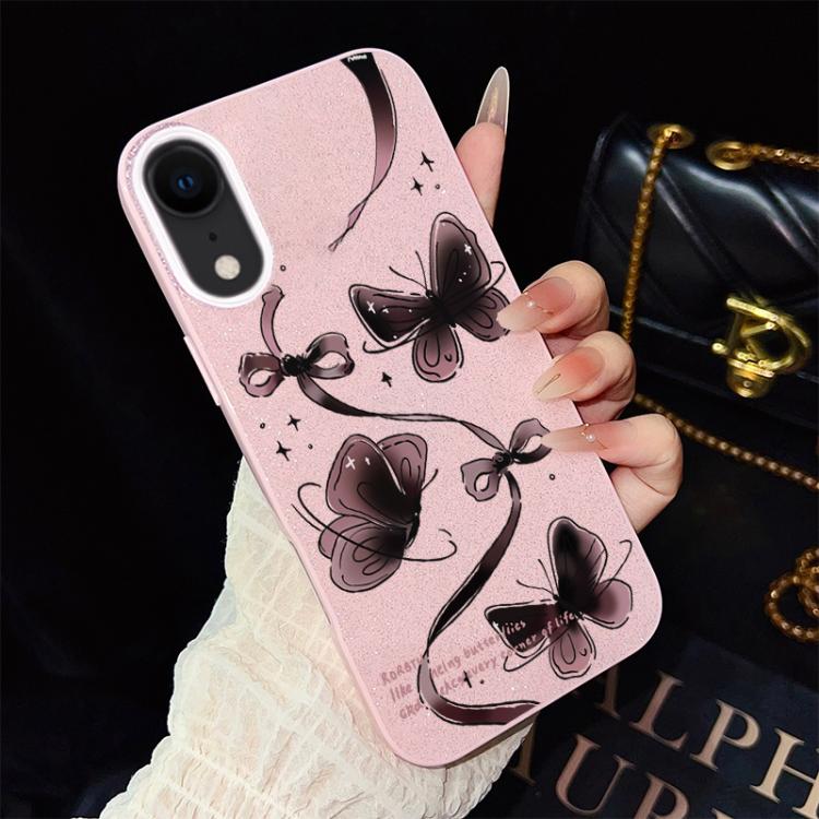 Custodia per telefono ibrida in PC e TPU con motivo a farfalle vorticose e glitter IMD., For iPhone 11 Pro Max, For iPhone 11, For iPhone 11 Pro, For iPhone XS / X, For iPhone XR, For iPhone XS Max