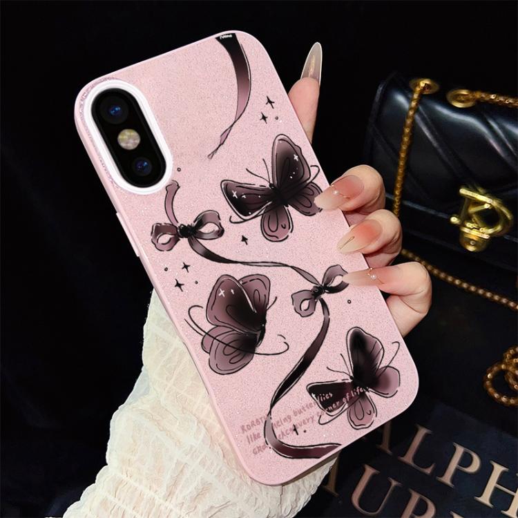 Custodia per telefono ibrida in PC e TPU con motivo a farfalle vorticose e glitter IMD., For iPhone 11 Pro Max, For iPhone 11, For iPhone 11 Pro, For iPhone XS / X, For iPhone XR, For iPhone XS Max