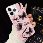Custodia per telefono ibrida in PC e TPU con motivo a farfalle vorticose e glitter IMD., For iPhone 11 Pro Max, For iPhone 11, For iPhone 11 Pro, For iPhone XS / X, For iPhone XR, For iPhone XS Max