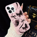Custodia per telefono ibrida in PC e TPU con motivo a farfalle vorticose e glitter IMD., For iPhone 13 Pro Max, For iPhone 13 Pro, For iPhone 13, For iPhone 12, For iPhone 12 Pro Max, For iPhone 12 Pro