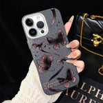 Custodia per telefono ibrida in PC e TPU con motivo a farfalle vorticose e glitter IMD., For iPhone 13 Pro Max, For iPhone 13 Pro, For iPhone 13, For iPhone 12, For iPhone 12 Pro Max, For iPhone 12 Pro