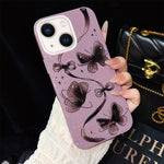 Custodia per telefono ibrida in PC e TPU con motivo a farfalle vorticose e glitter IMD., For iPhone 15, For iPhone 14 Plus, For iPhone 14, For iPhone 14 Pro, For iPhone 14 Pro Max, For iPhone SE 2022 / SE 2020