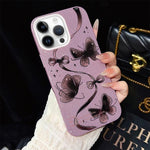 Custodia per telefono ibrida in PC e TPU con motivo a farfalle vorticose e glitter IMD., For iPhone 15, For iPhone 14 Plus, For iPhone 14, For iPhone 14 Pro, For iPhone 14 Pro Max, For iPhone SE 2022 / SE 2020