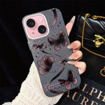 Custodia per telefono ibrida in PC e TPU con motivo a farfalle vorticose e glitter IMD., For iPhone 15, For iPhone 14 Plus, For iPhone 14, For iPhone 14 Pro, For iPhone 14 Pro Max, For iPhone SE 2022 / SE 2020