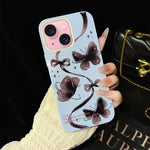 Custodia per telefono ibrida in PC e TPU con motivo a farfalle vorticose e glitter IMD., For iPhone 16 Pro, For iPhone 16 Plus, For iPhone 16, For iPhone 15 Pro Max, For iPhone 15 Pro, For iPhone 15 Plus
