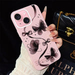 Custodia per telefono ibrida in PC e TPU con motivo a farfalle vorticose e glitter IMD., For iPhone 16 Pro, For iPhone 16 Plus, For iPhone 16, For iPhone 15 Pro Max, For iPhone 15 Pro, For iPhone 15 Plus