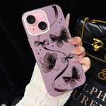 Custodia per telefono ibrida in PC e TPU con motivo a farfalle vorticose e glitter IMD., For iPhone 16 Pro, For iPhone 16 Plus, For iPhone 16, For iPhone 15 Pro Max, For iPhone 15 Pro, For iPhone 15 Plus