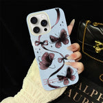 Custodia per telefono ibrida in PC e TPU con motivo a farfalle vorticose e glitter IMD., For iPhone 16 Pro, For iPhone 16 Plus, For iPhone 16, For iPhone 15 Pro Max, For iPhone 15 Pro, For iPhone 15 Plus