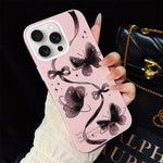 Custodia per telefono ibrida in PC e TPU con motivo a farfalle vorticose e glitter IMD., For iPhone 16 Pro, For iPhone 16 Plus, For iPhone 16, For iPhone 15 Pro Max, For iPhone 15 Pro, For iPhone 15 Plus