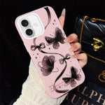Custodia per telefono ibrida in PC e TPU con motivo a farfalle vorticose e glitter IMD., For iPhone 16 Pro, For iPhone 16 Plus, For iPhone 16, For iPhone 15 Pro Max, For iPhone 15 Pro, For iPhone 15 Plus