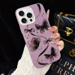 Custodia per telefono ibrida in PC e TPU con motivo a farfalle vorticose e glitter IMD., For iPhone 17e / 16e, For iPhone 17 Pro Max, For iPhone 17 Pro, For iPhone 17, For iPhone Air, For iPhone 16 Pro Max