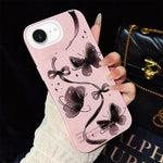 Custodia per telefono ibrida in PC e TPU con motivo a farfalle vorticose e glitter IMD., For iPhone 17e / 16e, For iPhone 17 Pro Max, For iPhone 17 Pro, For iPhone 17, For iPhone Air, For iPhone 16 Pro Max