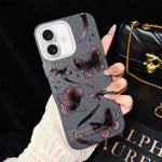 Custodia per telefono ibrida in PC e TPU con motivo a farfalle vorticose e glitter IMD., For iPhone 17e / 16e, For iPhone 17 Pro Max, For iPhone 17 Pro, For iPhone 17, For iPhone Air, For iPhone 16 Pro Max