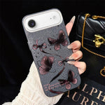 Custodia per telefono ibrida in PC e TPU con motivo a farfalle vorticose e glitter IMD., For iPhone 17e / 16e, For iPhone 17 Pro Max, For iPhone 17 Pro, For iPhone 17, For iPhone Air, For iPhone 16 Pro Max