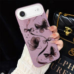 Custodia per telefono ibrida in PC e TPU con motivo a farfalle vorticose e glitter IMD., For iPhone 17e / 16e, For iPhone 17 Pro Max, For iPhone 17 Pro, For iPhone 17, For iPhone Air, For iPhone 16 Pro Max