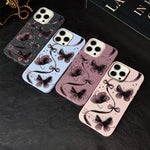 Custodia per telefono ibrida in PC e TPU con motivo a farfalle vorticose e glitter IMD., For iPhone 8 Plus / 7 Plus, For iPhone 6 Plus / 6s Plus, For iPhone 6 / 6s