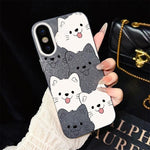 Custodia per telefono ibrida IMD in PC e TPU con motivo cucciolo lingua di fuori e glitter., For iPhone 11 Pro Max, For iPhone 11, For iPhone 11 Pro, For iPhone XS / X, For iPhone XR, For iPhone XS Max
