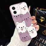 Custodia per telefono ibrida IMD in PC e TPU con motivo cucciolo lingua di fuori e glitter., For iPhone 13 Pro Max, For iPhone 13 Pro, For iPhone 13, For iPhone 12, For iPhone 12 Pro Max, For iPhone 12 Pro