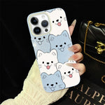 Custodia per telefono ibrida IMD in PC e TPU con motivo cucciolo lingua di fuori e glitter., For iPhone 13 Pro Max, For iPhone 13 Pro, For iPhone 13, For iPhone 12, For iPhone 12 Pro Max, For iPhone 12 Pro