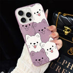 Custodia per telefono ibrida IMD in PC e TPU con motivo cucciolo lingua di fuori e glitter., For iPhone 16 Pro, For iPhone 16 Plus, For iPhone 16, For iPhone 15 Pro Max, For iPhone 15 Pro, For iPhone 15 Plus