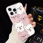 Custodia per telefono ibrida IMD in PC e TPU con motivo cucciolo lingua di fuori e glitter., For iPhone 17e / 16e, For iPhone 17 Pro Max, For iPhone 17 Pro, For iPhone 17, For iPhone Air, For iPhone 16 Pro Max