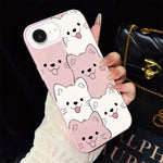 Custodia per telefono ibrida IMD in PC e TPU con motivo cucciolo lingua di fuori e glitter., For iPhone 17e / 16e, For iPhone 17 Pro Max, For iPhone 17 Pro, For iPhone 17, For iPhone Air, For iPhone 16 Pro Max