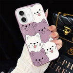 Custodia per telefono ibrida IMD in PC e TPU con motivo cucciolo lingua di fuori e glitter., For iPhone 17e / 16e, For iPhone 17 Pro Max, For iPhone 17 Pro, For iPhone 17, For iPhone Air, For iPhone 16 Pro Max