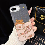 Custodia per telefono ibrida in PC e TPU con glitter IMD e motivo maialino rosa., For iPhone 8 Plus / 7 Plus, For iPhone 6 Plus / 6s Plus, For iPhone 6 / 6s