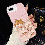 Custodia per telefono ibrida in PC e TPU con glitter IMD e motivo maialino rosa., For iPhone 8 Plus / 7 Plus, For iPhone 6 Plus / 6s Plus, For iPhone 6 / 6s