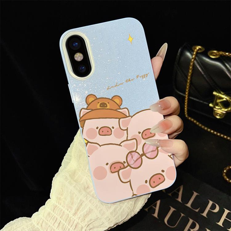 Custodia per telefono ibrida in PC e TPU con glitter IMD e motivo maialino rosa., For iPhone 11 Pro Max, For iPhone 11, For iPhone 11 Pro, For iPhone XS / X, For iPhone XR, For iPhone XS Max