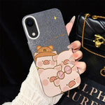 Custodia per telefono ibrida in PC e TPU con glitter IMD e motivo maialino rosa., For iPhone 11 Pro Max, For iPhone 11, For iPhone 11 Pro, For iPhone XS / X, For iPhone XR, For iPhone XS Max