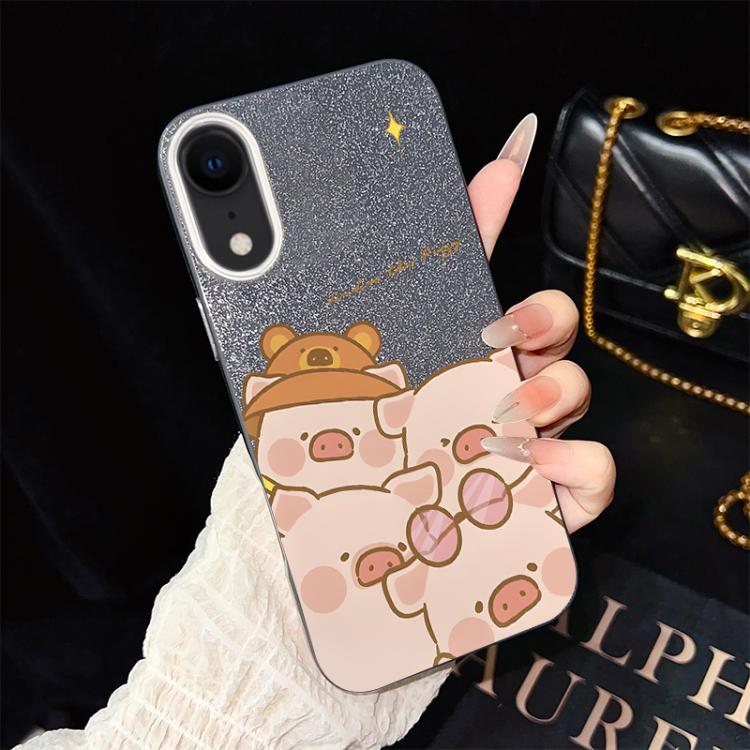 Custodia per telefono ibrida in PC e TPU con glitter IMD e motivo maialino rosa., For iPhone 11 Pro Max, For iPhone 11, For iPhone 11 Pro, For iPhone XS / X, For iPhone XR, For iPhone XS Max