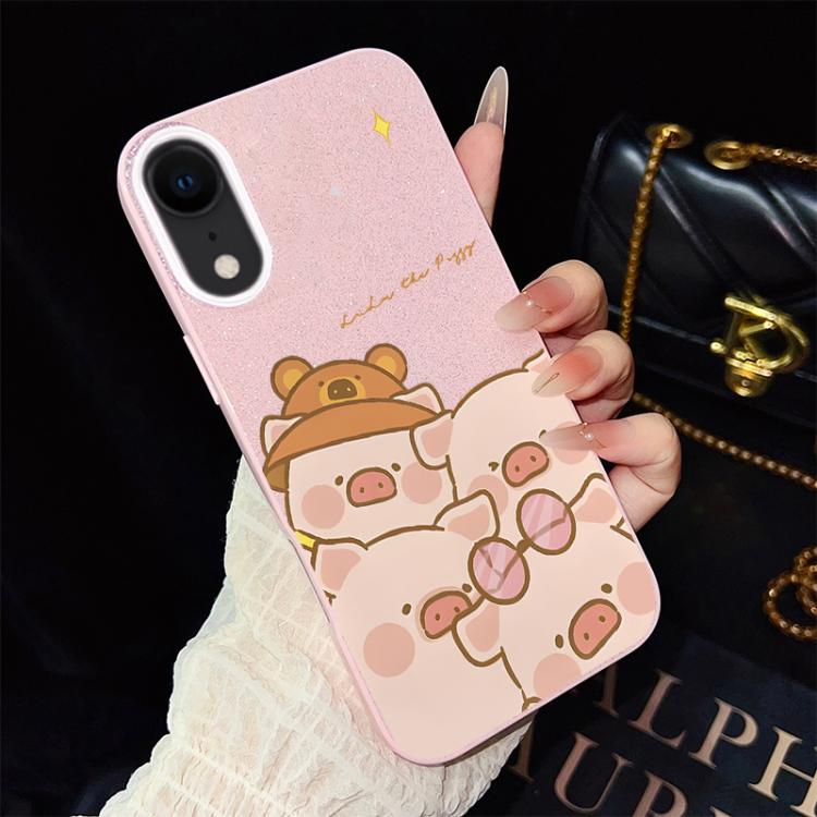 Custodia per telefono ibrida in PC e TPU con glitter IMD e motivo maialino rosa., For iPhone 11 Pro Max, For iPhone 11, For iPhone 11 Pro, For iPhone XS / X, For iPhone XR, For iPhone XS Max
