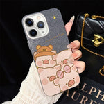 Custodia per telefono ibrida in PC e TPU con glitter IMD e motivo maialino rosa., For iPhone 11 Pro Max, For iPhone 11, For iPhone 11 Pro, For iPhone XS / X, For iPhone XR, For iPhone XS Max