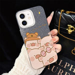 Custodia per telefono ibrida in PC e TPU con glitter IMD e motivo maialino rosa., For iPhone 13 Pro Max, For iPhone 13 Pro, For iPhone 13, For iPhone 12, For iPhone 12 Pro Max, For iPhone 12 Pro