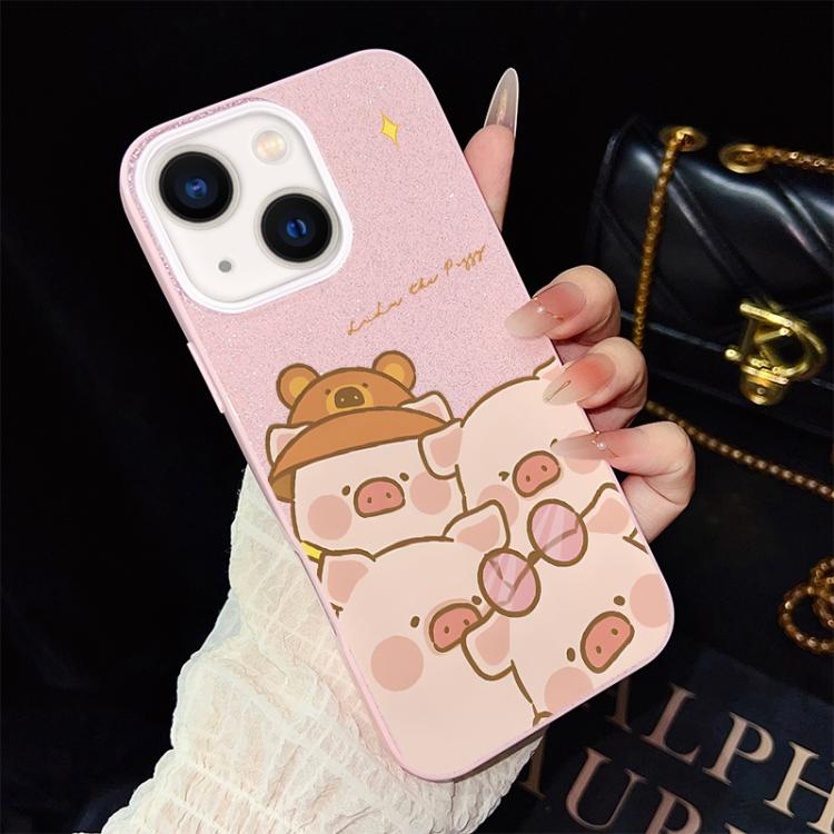 Custodia per telefono ibrida in PC e TPU con glitter IMD e motivo maialino rosa., For iPhone 13 Pro Max, For iPhone 13 Pro, For iPhone 13, For iPhone 12, For iPhone 12 Pro Max, For iPhone 12 Pro