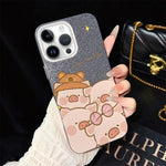 Custodia per telefono ibrida in PC e TPU con glitter IMD e motivo maialino rosa., For iPhone 13 Pro Max, For iPhone 13 Pro, For iPhone 13, For iPhone 12, For iPhone 12 Pro Max, For iPhone 12 Pro