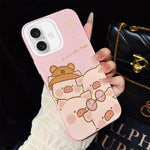 Custodia per telefono ibrida in PC e TPU con glitter IMD e motivo maialino rosa., For iPhone 17e / 16e, For iPhone 17 Pro Max, For iPhone 17 Pro, For iPhone 17, For iPhone Air, For iPhone 16 Pro Max