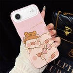 Custodia per telefono ibrida in PC e TPU con glitter IMD e motivo maialino rosa., For iPhone 17e / 16e, For iPhone 17 Pro Max, For iPhone 17 Pro, For iPhone 17, For iPhone Air, For iPhone 16 Pro Max