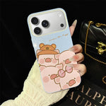 Custodia per telefono ibrida in PC e TPU con glitter IMD e motivo maialino rosa., For iPhone 17e / 16e, For iPhone 17 Pro Max, For iPhone 17 Pro, For iPhone 17, For iPhone Air, For iPhone 16 Pro Max