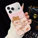 Custodia per telefono ibrida in PC e TPU con glitter IMD e motivo maialino rosa., For iPhone 17e / 16e, For iPhone 17 Pro Max, For iPhone 17 Pro, For iPhone 17, For iPhone Air, For iPhone 16 Pro Max