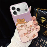 Custodia per telefono ibrida in PC e TPU con glitter IMD e motivo maialino rosa., For iPhone 17e / 16e, For iPhone 17 Pro Max, For iPhone 17 Pro, For iPhone 17, For iPhone Air, For iPhone 16 Pro Max