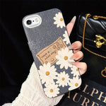 Custodia per telefono ibrida in PC e TPU con motivo crisantemo e glitter IMD., For iPhone 8 Plus / 7 Plus, For iPhone 6 Plus / 6s Plus, For iPhone 6 / 6s