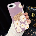 Custodia per telefono ibrida in PC e TPU con motivo crisantemo e glitter IMD., For iPhone 8 Plus / 7 Plus, For iPhone 6 Plus / 6s Plus, For iPhone 6 / 6s