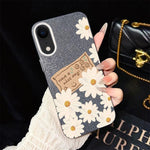 Custodia per telefono ibrida in PC e TPU con motivo crisantemo e glitter IMD., For iPhone 11 Pro Max, For iPhone 11, For iPhone 11 Pro, For iPhone XS / X, For iPhone XR, For iPhone XS Max
